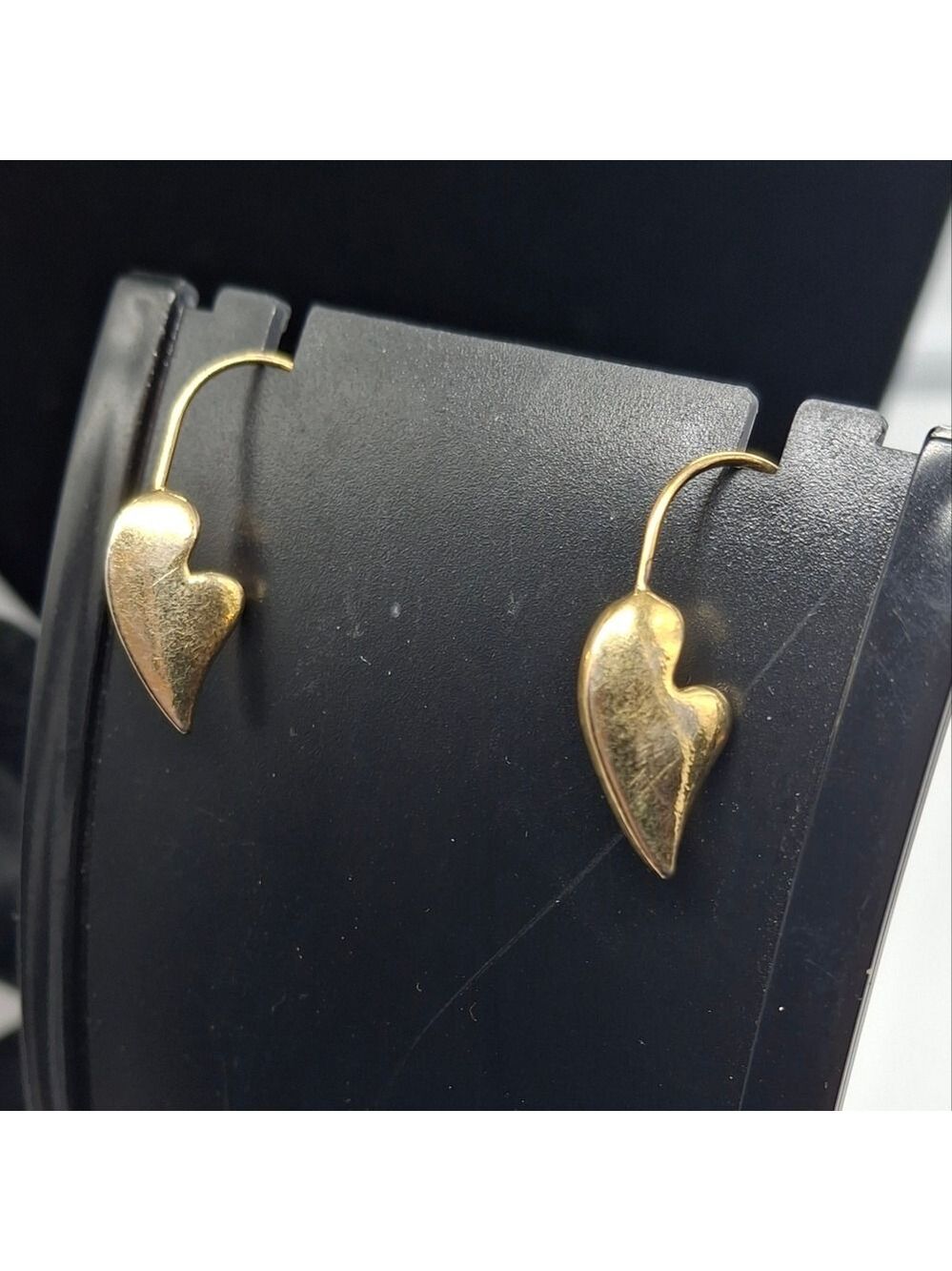 Heart fishhook Earrings Goldtone - Picture 2 of 4